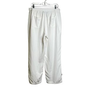 Ashley Stewart Pants Womens White SZ 14 Tassel Tie Waist Beach, Relaxed, Casual